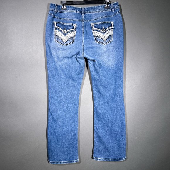 Faded‎ Glory Embroidered Back Pockets Jeans Size 14P - Picture 14 of 16